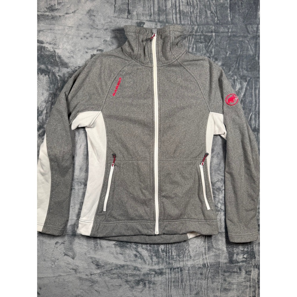Mammut Fleece Jacket Womens Small Gray Full Zip Funnel Neck Outdoor Hiking Soft